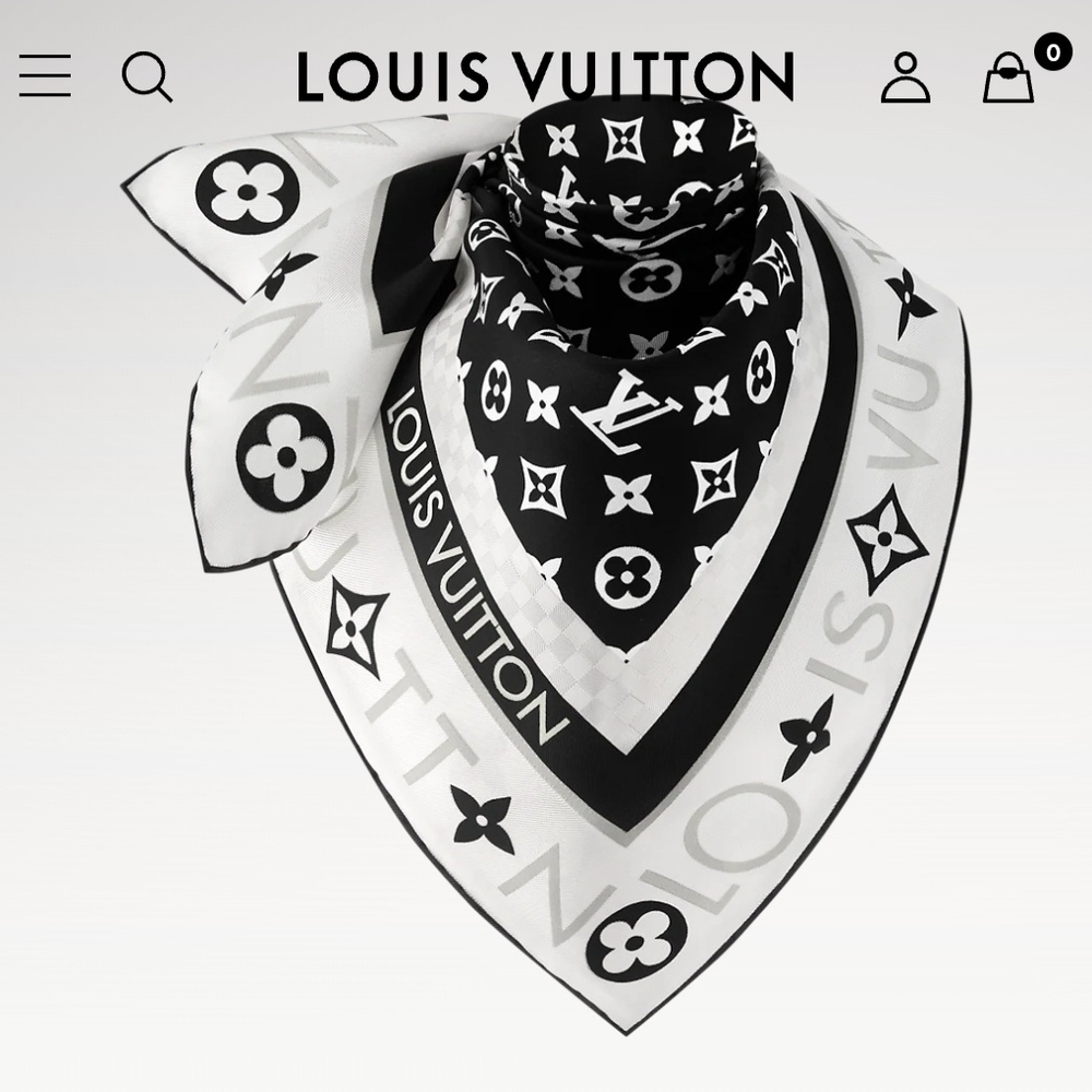 Louis Vuitton Black and White Scarf - Picture 6 of 7